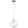 Meridian 12"W Natural Brass LED Mini Pendant w/ Clear Glass
