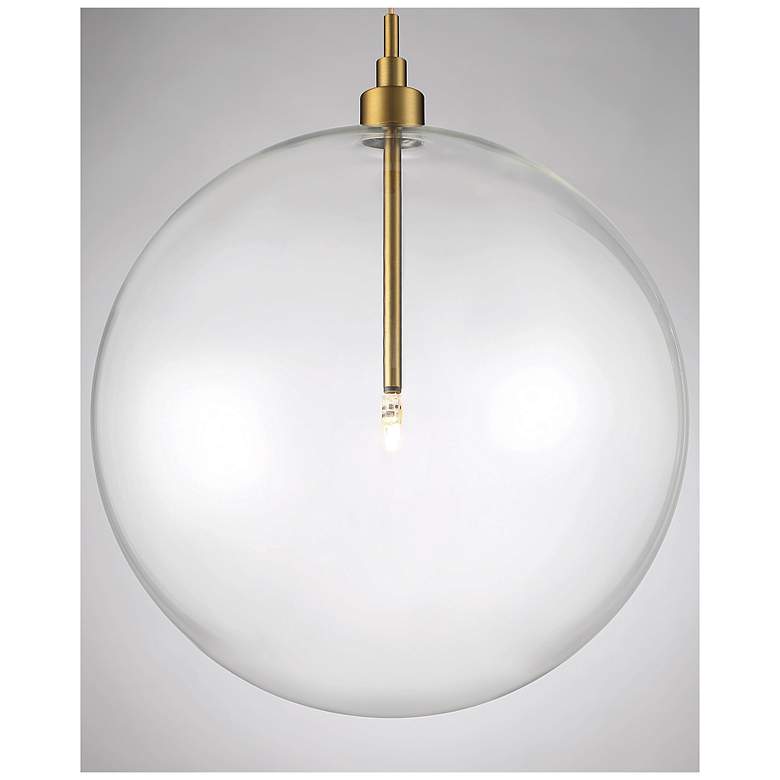 Image 5 Meridian 12"W Natural Brass LED Mini Pendant w/ Clear Glass more views