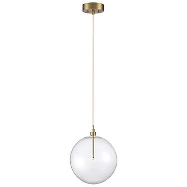 Meridian 12"W Natural Brass LED Mini Pendant w/ Clear Glass