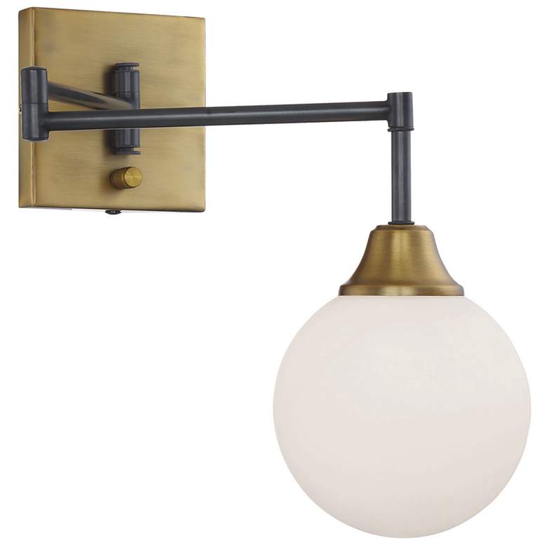 Image 1 Meridian 13 1/4"H Oil-Rubbed Bronze and Brass Wall Sconce