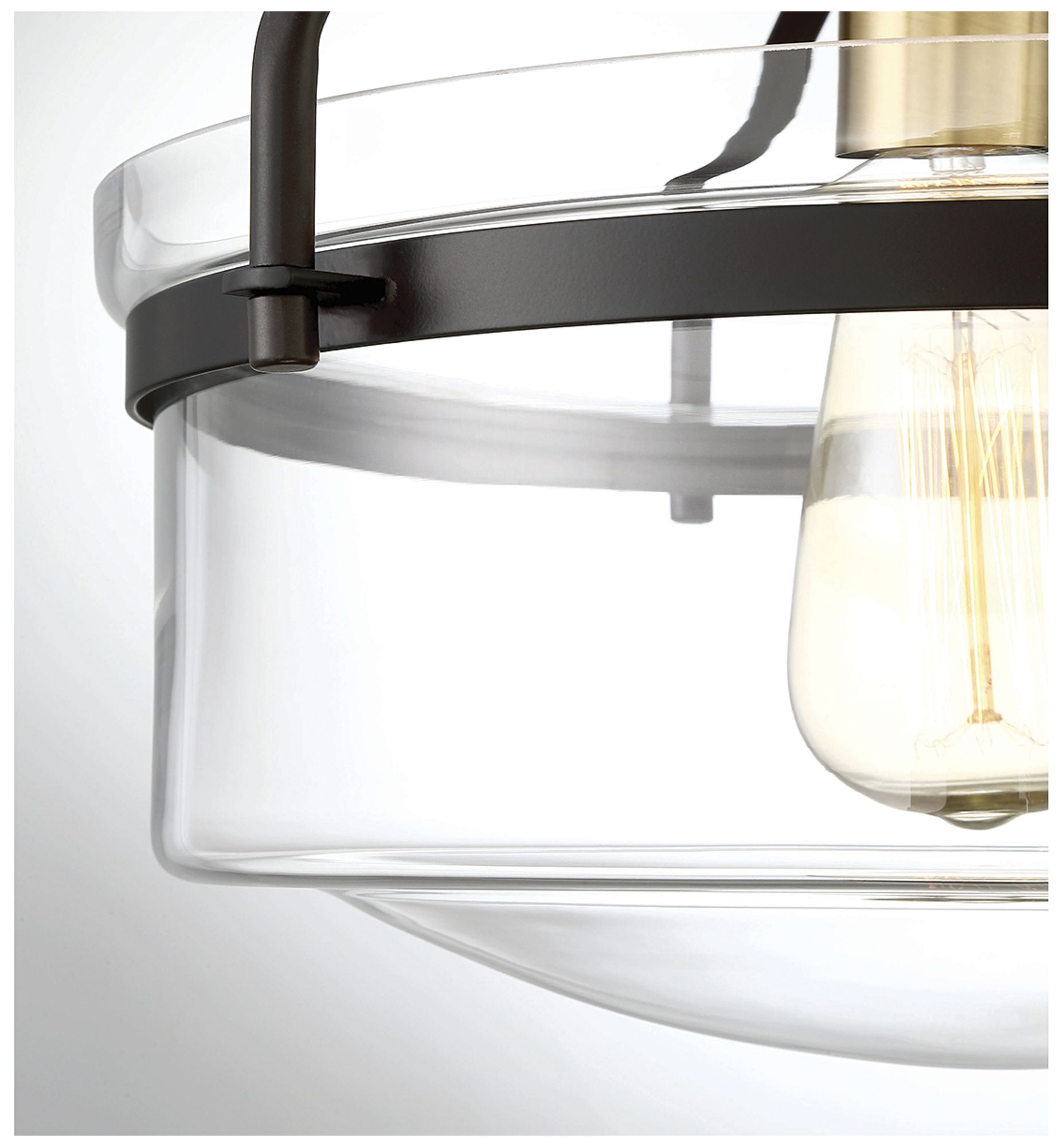 Meridian 13 1/4"W Oil-Rubbed Bronze and Brass Ceiling Light