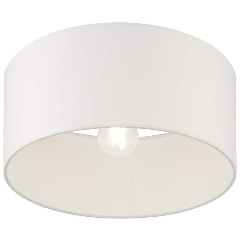 Image 6 Meridian 13" Wide Black Steel Drum Ceiling Light more views