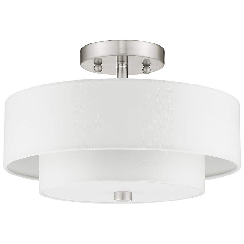 Image 5 Meridian 13" Wide Brushed Nickel Ceiling Light more views