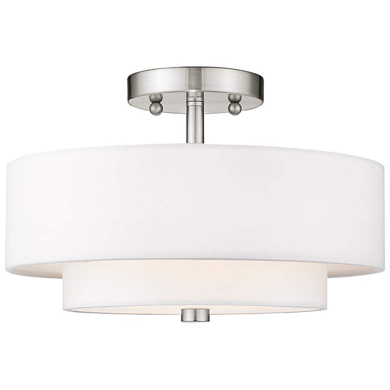 Image 6 Meridian 13" Wide Brushed Nickel Ceiling Light more views