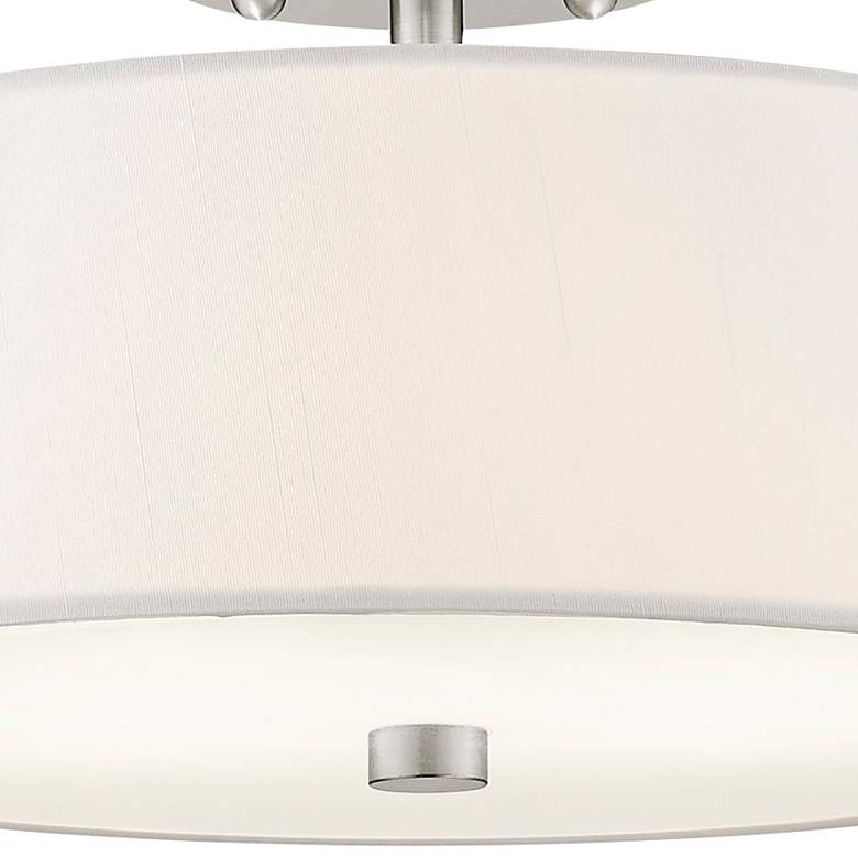 Image 4 Meridian 13" Wide Brushed Nickel Drum Ceiling Light more views