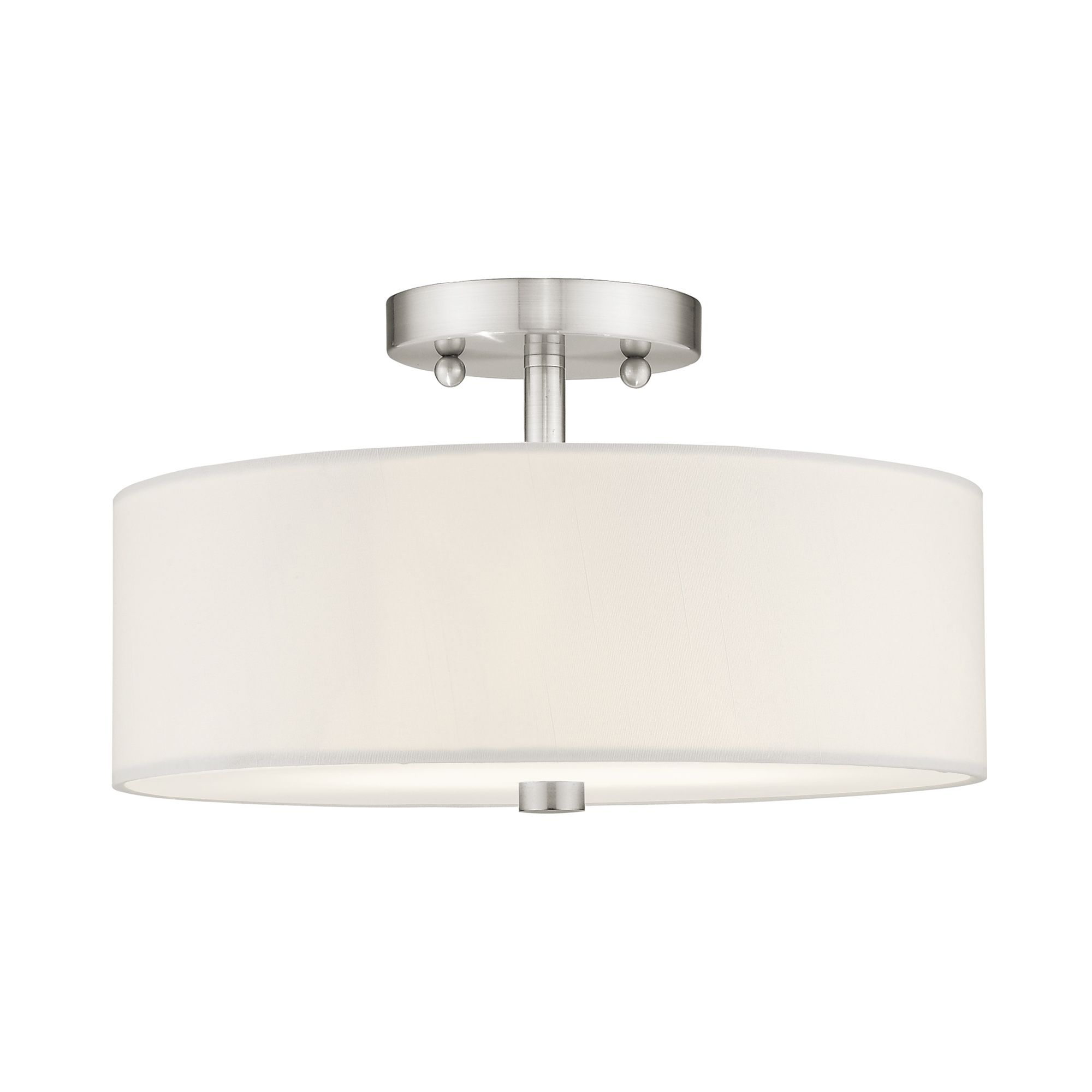 Meridian 13" Wide Brushed Nickel Drum Ceiling Light in scene
