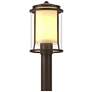 Meridian 14.4"H Bronze Outdoor Post Light w/ Opal and Seeded Glass Sha