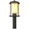 Meridian 14.4"H Coastal Iron Outdoor Post Light w/ Opal and Seeded Gla