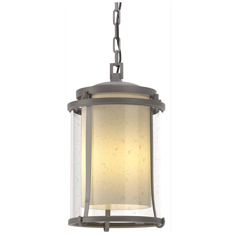 Image 1 Meridian 15.7"H Large Coastal Burnished Steel Outdoor Ceiling Fixture