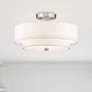 Thumbnail2 of Meridian 15" Wide Brushed Nickel Double Drum Ceiling Light