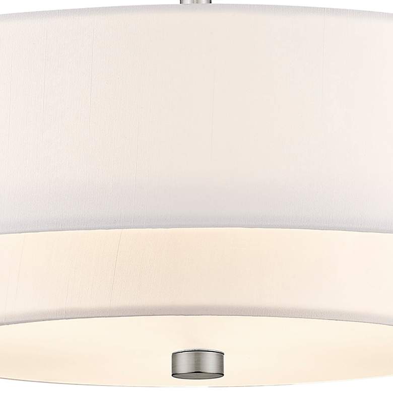Image 4 Meridian 15" Wide Brushed Nickel Double Drum Ceiling Light more views