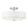 5_Meridian 15" Wide Brushed Nickel Double Drum Ceiling Light more views