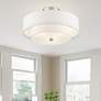 Meridian 15" Wide Brushed Nickel Double Drum Ceiling Light in scene