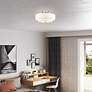Meridian 15" Wide Brushed Nickel Double Drum Ceiling Light in scene
