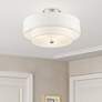 Meridian 15" Wide Brushed Nickel Double Drum Ceiling Light in scene
