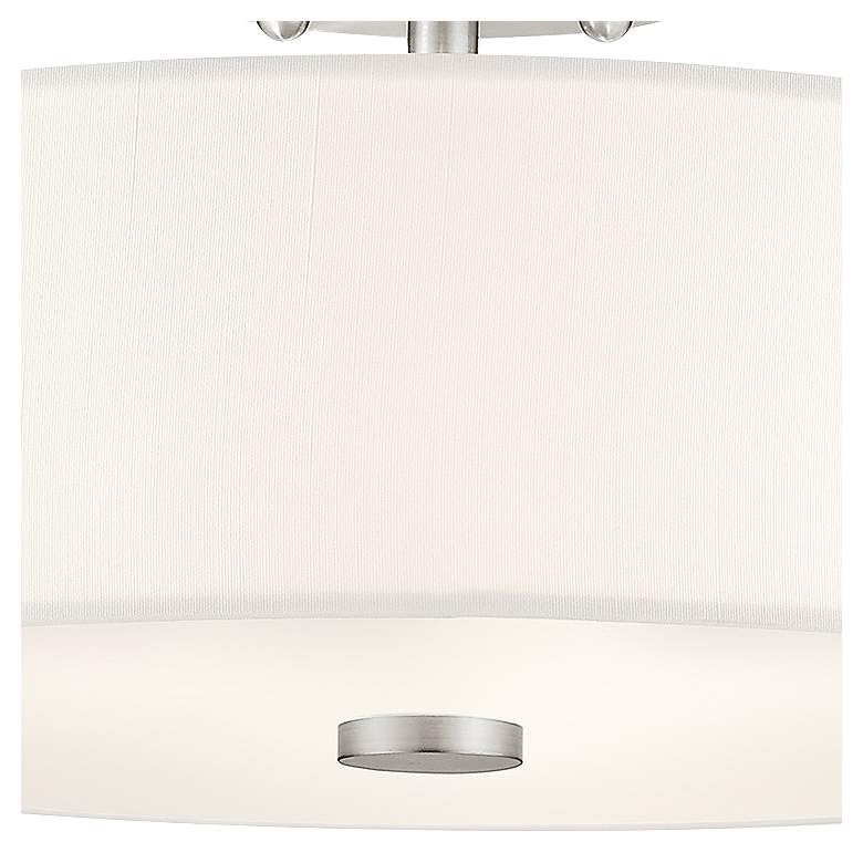 Image 4 Meridian 15" Wide Brushed Nickel Drum Ceiling Light more views