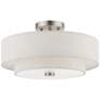 3_Meridian 15" Wide Brushed Nickel Drum Ceiling Light