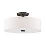 3_Meridian 15" Wide English Bronze Drum Ceiling Light more views
