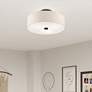 Meridian 15" Wide English Bronze Drum Ceiling Light