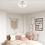 Meridian 15" Wide English Bronze Drum Ceiling Light