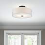 Meridian 15" Wide English Bronze Drum Ceiling Light