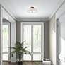 Meridian 15" Wide English Bronze Drum Ceiling Light