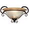 Meridian 15" Wide Golden Bronze Wall Sconce with Antique Marbled Glass