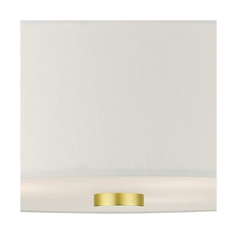 Image 4 Meridian 15" Wide Satin Brass Drum Ceiling Light more views