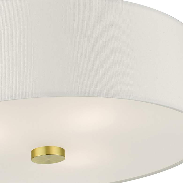 Image 5 Meridian 15" Wide Satin Brass Drum Ceiling Light more views