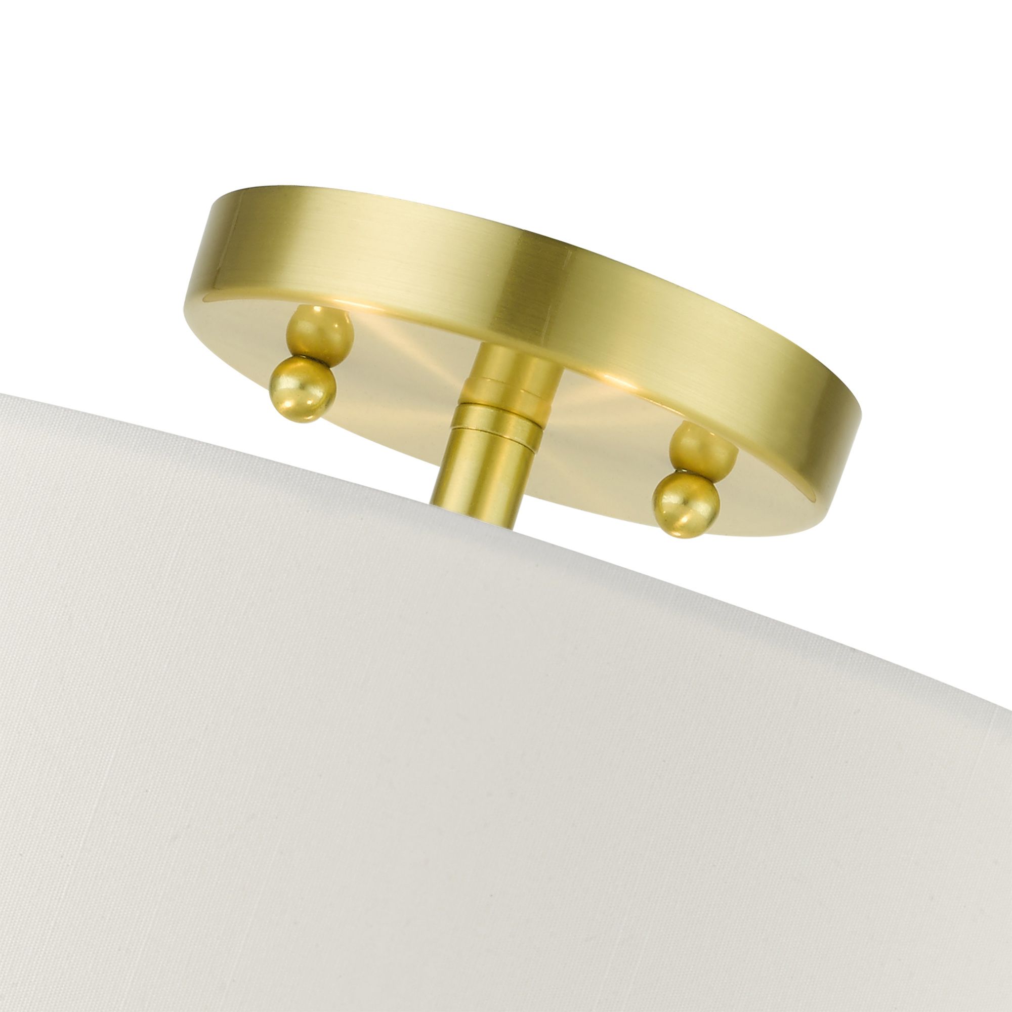 Meridian 15" Wide Satin Brass Drum Ceiling Light in scene