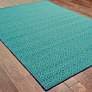 Meridian 1634Q 5&#39;3"x7&#39;6" Navy and Green Outdoor Area Rug