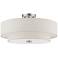 Meridian 18" Wide Brushed Nickel Double Drum Ceiling Light