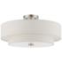 Meridian 18" Wide Brushed Nickel Double Drum Ceiling Light