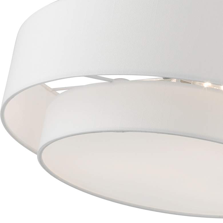 Image 7 Meridian 18" Wide Brushed Nickel Double Drum Ceiling Light more views