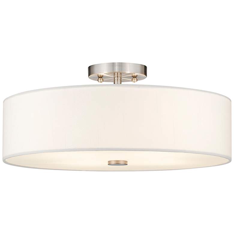 Image 3 Meridian 18" Wide Brushed Nickel Drum Ceiling Light