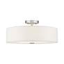 5_Meridian 18" Wide Brushed Nickel Drum Ceiling Light more views
