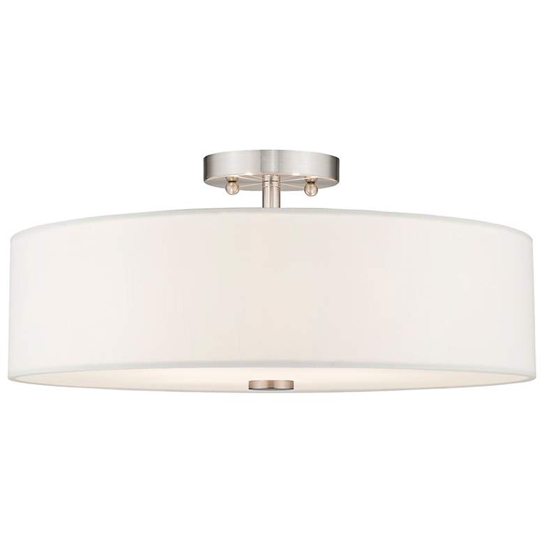 Image 6 Meridian 18" Wide Brushed Nickel Drum Ceiling Light more views
