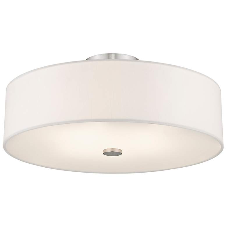 Image 7 Meridian 18" Wide Brushed Nickel Drum Ceiling Light more views