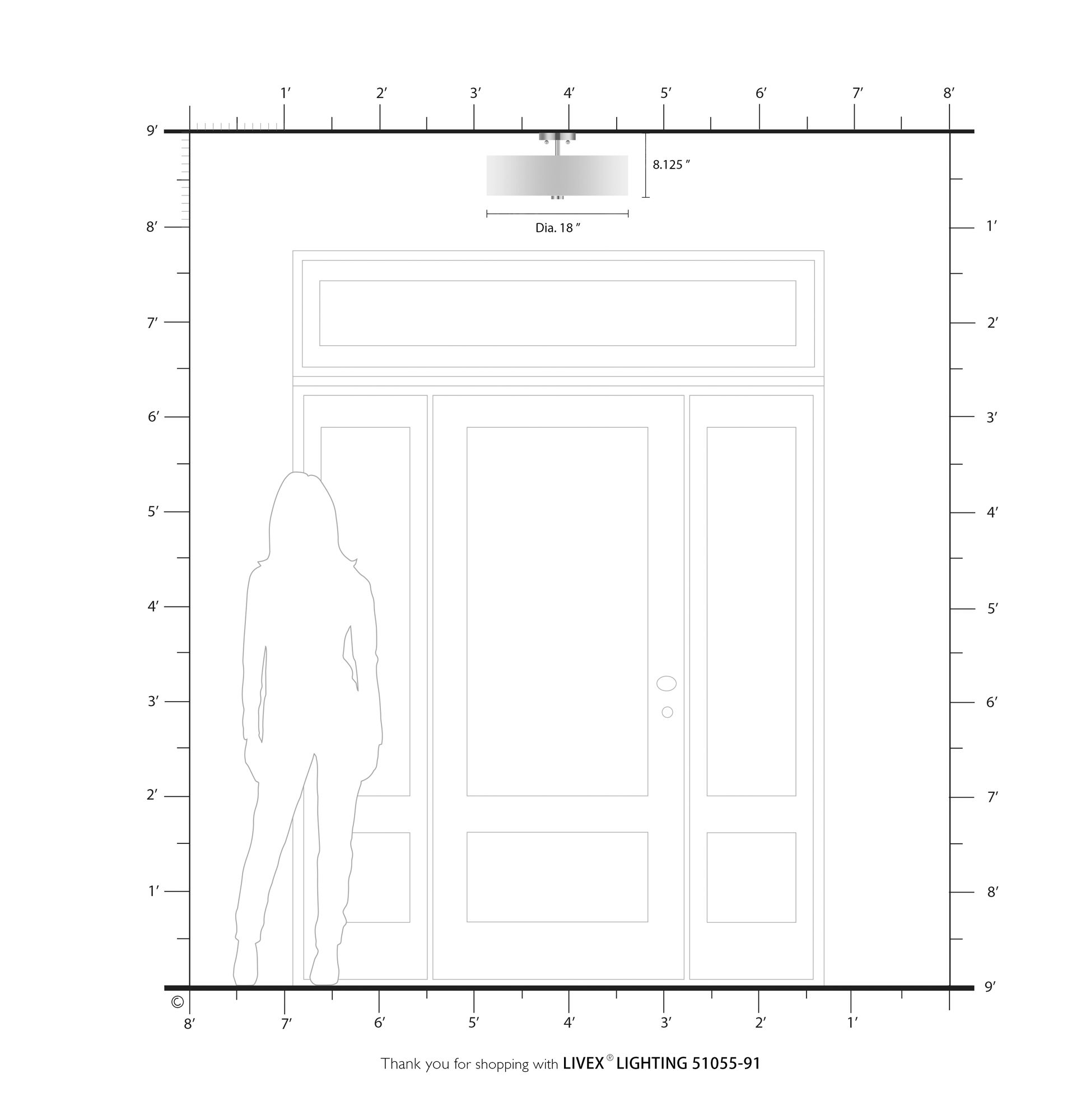 Meridian 18" Wide Brushed Nickel Drum Ceiling Light in scene