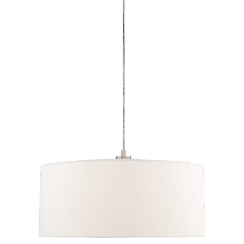 Image 3 Meridian 18 inch Wide Brushed Nickel Drum Pendant Light