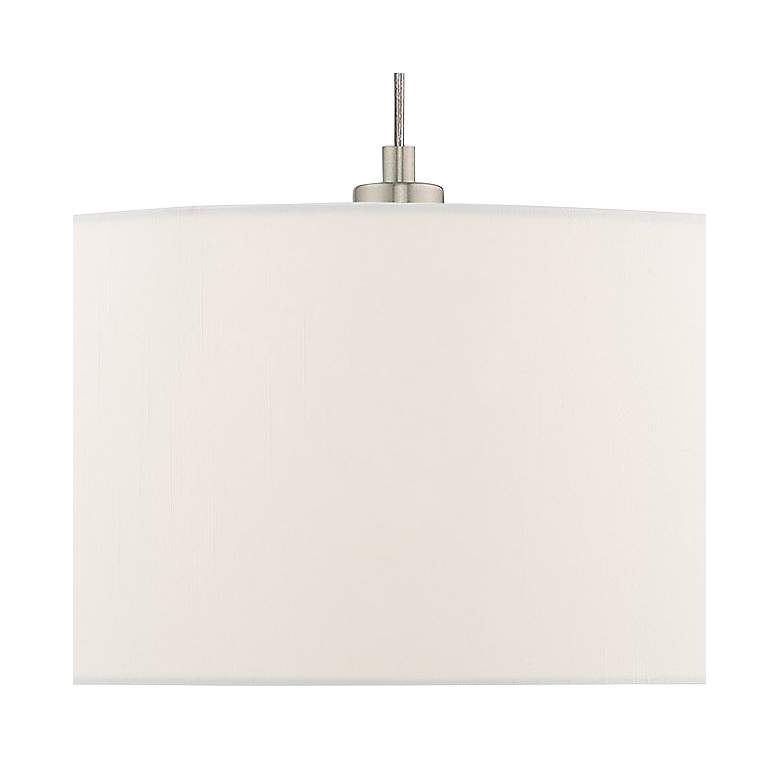 Image 4 Meridian 18 inch Wide Brushed Nickel Drum Pendant Light more views