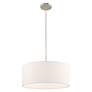 7_Meridian 18" Wide Brushed Nickel Drum Pendant Light more views