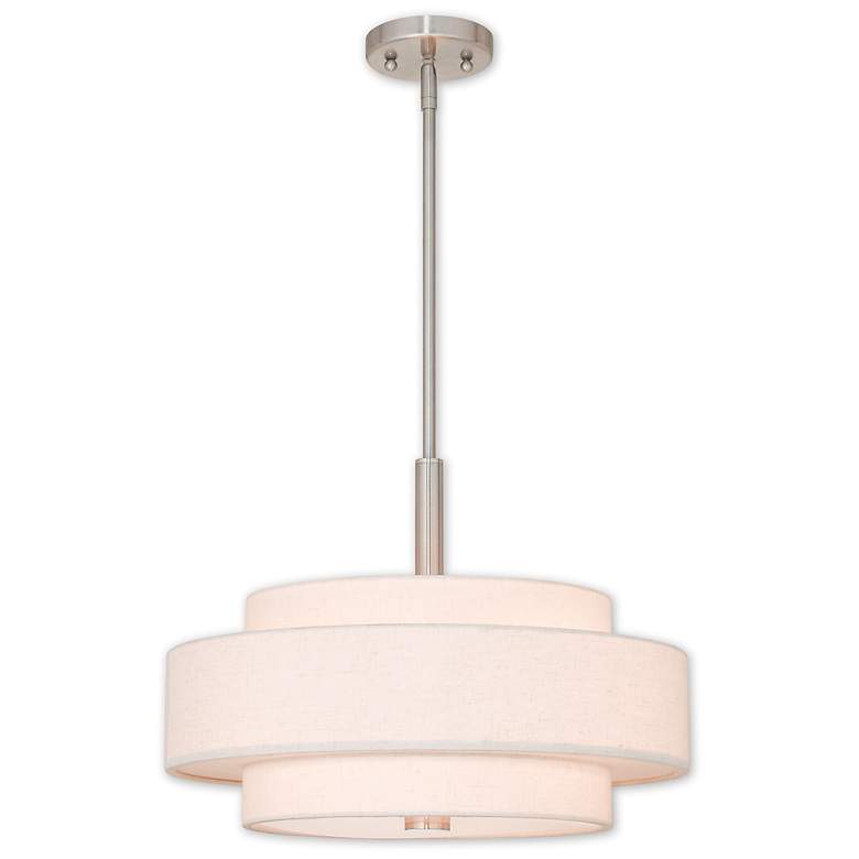 Image 2 Meridian 18" Wide Brushed Nickel Drum Pendant Light