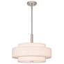 2_Meridian 18" Wide Brushed Nickel Drum Pendant Light