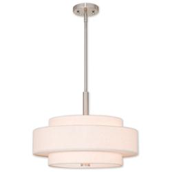 Meridian 18" Wide Brushed Nickel Drum Pendant Light