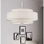 1_Meridian 18" Wide Brushed Nickel Drum Pendant Light