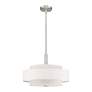 3_Meridian 18" Wide Brushed Nickel Drum Pendant Light more views