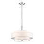 5_Meridian 18" Wide Brushed Nickel Drum Pendant Light more views