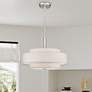 Meridian 18" Wide Brushed Nickel Drum Pendant Light
