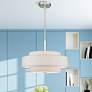 Meridian 18" Wide Brushed Nickel Drum Pendant Light
